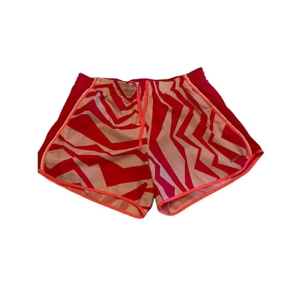 Nike Dri Fit Women’s Athletic Shorts orange/ white/zebra print size M